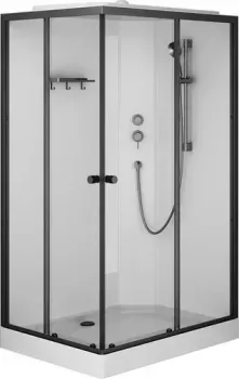 AM.PM X-Joy 120x80 W94C-403-12080BT (черный матовый/прозрачное стекло)