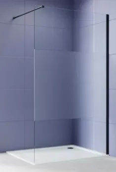 Aquatek Walk in с держателем 140x200 AQ.WI.140.3BL (черный/прозрачное стекло)