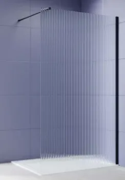 Aquatek Walk in с держателем 140x200 AQ.WI.140.2BL (черный/прозрачное рифленое стекло)