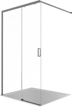 Aquatek Walk in с держателем 120x200 AAQ.WISL.120.1GM (оружейная сталь/прозрачное стекло)