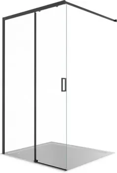 Aquatek Walk in с держателем 120x200 AQ.WISL.120.1BL (черный/прозрачное стекло)