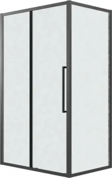 Grossman Cosmo 110x100x195 120.K33.02.1110.21.02 (черный матовый/стекло шиншилла)