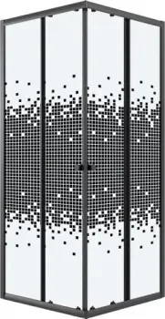 Niagara Eco NG-1010-14QBLACK 100x100x190 (черный/стекло мозаика)