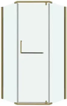 Grossman Pragma 90x90x195 302.K33.03.9090.32.00 (золото сатин/прозрачное стекло)