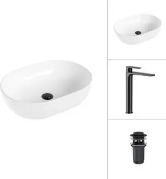 Lauter 21836A + Reef 21CK8678BS с донным клапаном 21190B (черный матовый)