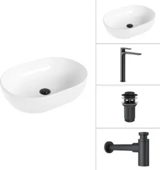 Lauter 21836A + Reef 21CK8678BS + сифон 21635B + дон.клапан 21190B (черный матовый)
