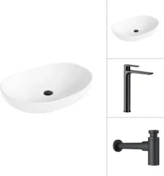 Lauter 21502 + Reef 21CK8678BS с сифоном 21635B (черный матовый)