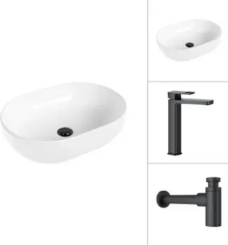 Lauter 21836A + Cascade 21СК0655BS с сифоном 21635B (черный матовый)