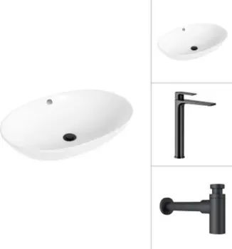 Lauter 21709 + Reef 21CK8678BS с сифоном 21635B (черный матовый)
