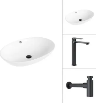 Lauter 21709 + Moon 21СК8691BS с сифоном 21635B (черный матовый)