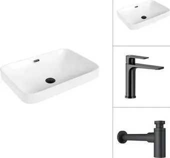 Lauter 21441A + Reef 21CK678BS с сифоном 21635B (черный матовый)