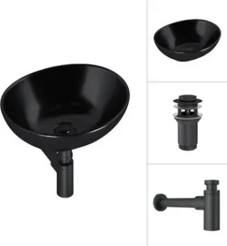 Lauter 21652-A + клапан 21190B + сифон 21635B (черный матовый)