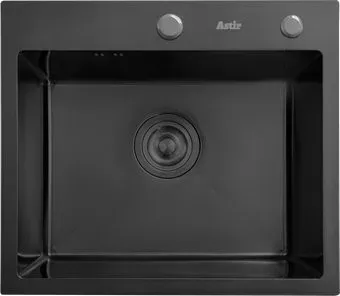 Astir PVD Black 50x44B (с сифоном, дозатором и коландером)