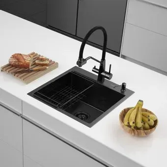 ARFEKA ECO AR мойка 500*500, коландер F, дозатор BLACK DECOR MILLET