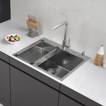 ARFEKA Eco AR мойка 600*500, коландер G, дозатор Satin Decor Volcanic