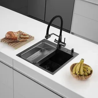 ARFEKA Eco AR мойка 500*500, коландер G, дозатор Black Decor Millet