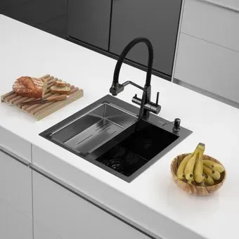 ARFEKA Eco AR мойка 500*500, коландер G, дозатор Black