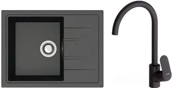 Berge BR-5850 + смеситель AM.PM Like F8007122 (черный)