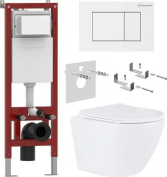 Roxen Antares в комплекте с инсталляцией Asten Readle Zentralmodul AR0601-185W с белой кнопкой