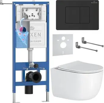 Roxen Vortex Tornado в комплекте с инсталляцией StounFix Dual Fresh 6 в 1 868604 (кнопка: оружейная сталь матовая)