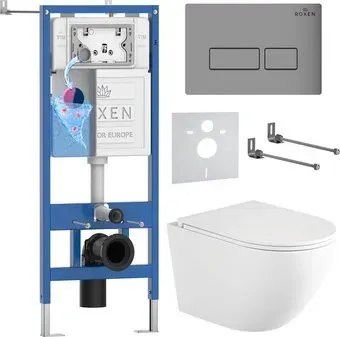 Roxen Antares Tornado Long в комплекте с инсталляцией StounFix Dual Fresh 6 в 1 868415 (кнопка: хром матовый матовая)