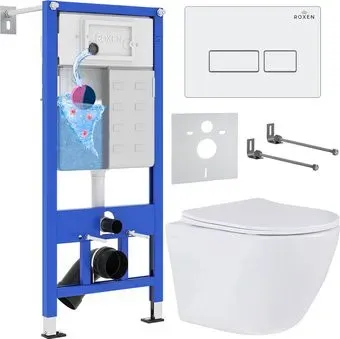 Roxen Antares в комплекте с инсталляцией StounFix Dual Fresh 6 в 1 569295 (кнопка: белый глянец)