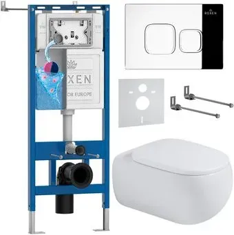 Roxen Titan в комплекте с инсталляцией StounFix Dual Fresh 6 в 1 967219 (кнопка: хром)