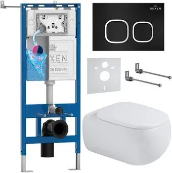Roxen Titan в комплекте с инсталляцией StounFix Dual Fresh 6 в 1 967217 (кнопка: черная)