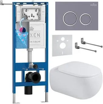 Roxen Titan в комплекте с инсталляцией StounFix Dual Fresh 6 в 1 967213 (кнопка: бетон)