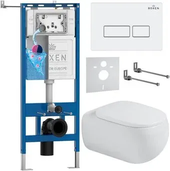 Roxen Titan в комплекте с инсталляцией StounFix Dual Fresh 6 в 1 967207 (кнопка: белая)