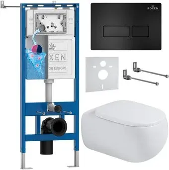 Roxen Titan в комплекте с инсталляцией StounFix Dual Fresh 6 в 1 967201 (кнопка: черная)