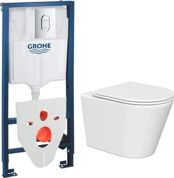 Lauter Longer 2110822 + GROHE Rapid SL 39504000 с кнопкой (овальная, хром)