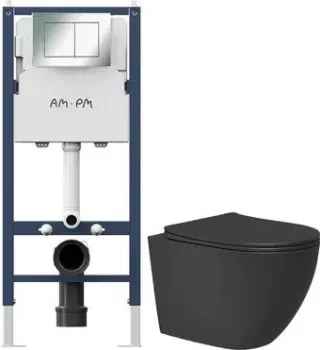 Lauter Augsburg 21109EC + I012709 + I090251 (черный матовый с кнопкой смыва хром глянцевый)