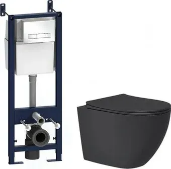 Lauter Augsburg 21109EC + I012703.0201 (черный матовый с кнопкой смыва)