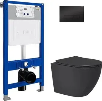 Lauter Augsburg 21109EC + 21901001 + 219704HD (черный матовый с кнопкой смыва черный)
