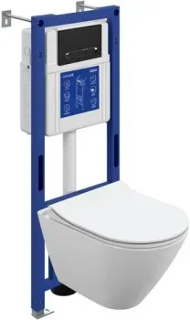 Cersanit City Smart DPL EO Slim + Aqua 40 Smart M 69324 (с кнопкой Estetica черный матовый)