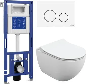 Cersanit Brasko Slim 64824 + Aqua M 40 68177 с кнопкой Twins 63526 (кнопка белый)