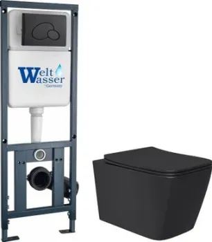 Lauter Magdeburg 21103EC + WeltWasser Marberg 410 RD BL (черный матовый, с кнопкой смыва)