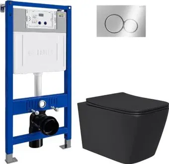 Lauter Magdeburg 21103EC + 21901001 + 219701E (черный матовый с кнопкой смыва хром)