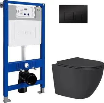 Lauter Augsburg 21109EC + 21901001 + 219704F (черный матовый с кнопкой смыва черный)