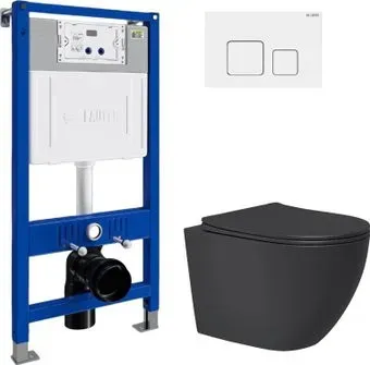 Lauter Augsburg 21109EC + 21901001 + 219702F (черный матовый с кнопкой смыва белый)
