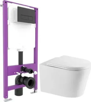 Saniteco Tornado KW-9005WT + Triton Pro EVO815N (с кнопкой черный, матовый)