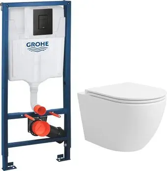 Lauter Vortex 2110830 + GROHE Solido 38811KF0 с кнопкой (прямоугольная, черный)