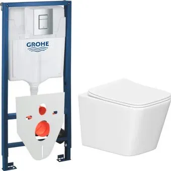 Lauter Square 214903 + GROHE Rapid SL 38772001 + GROHE 37131000 (прямоугольная, хром)