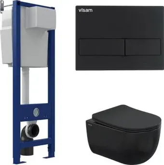 Berges Wasserhaus Ventas Black Rimless + Visam Slim 525 EX-043324 (с сиденьем)