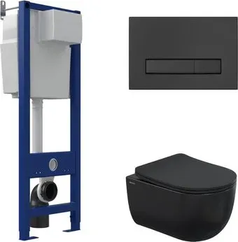 Berges Wasserhaus Ventas Black Rimless + АТОМ 410 AT-043343 (с сиденьем)
