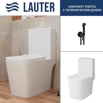 Lauter W09 P-TRAP 21900001 + гигиенический душ Jet 21TZ232BM (горизонтальный выпуск)