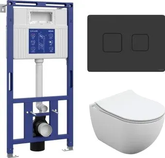 Cersanit Brasko Slim 64824 + Aqua 50 68178 +Accento Circle для Aqua 69078 (кнопка черный матовый)