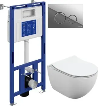 Cersanit Brasko Slim 64824 + Aqua Prime М 50 68179 с кнопкой Twins 63523 (кнопка хром глянцевый)