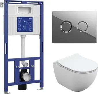 Cersanit Brasko Slim 64824 + Aqua 50 68178 +Accento Circle для Aqua 69074 (кнопка хром глянец)